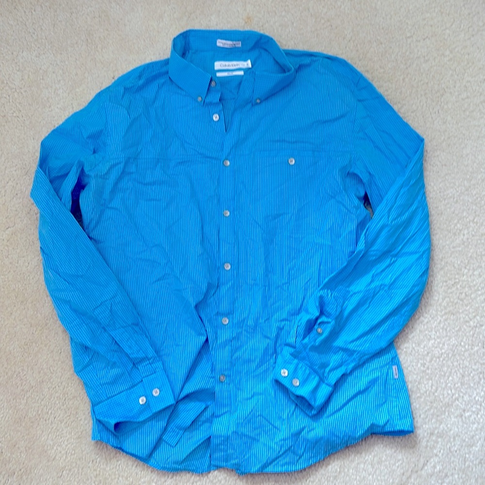 Calvin Klein slim fit men’s button down long sleeve shirt XL